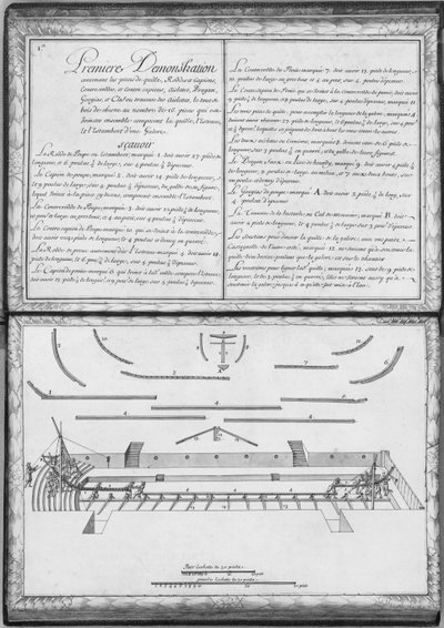 Construction of a Galley, First Demonstration, Plate 1, Illustration from 